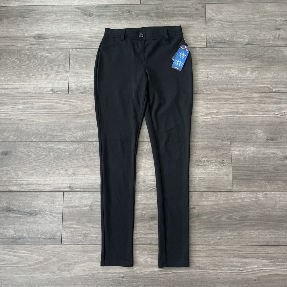 Nautica School Uniform Performance Jegging Womens S 3/5 NWT Black